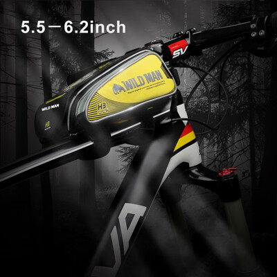 

WILD MAN Mountain Bicycle Tube Bag Saddle Pannier Phone Holder Riding Rainproof