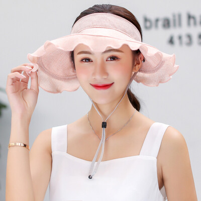 

Sunshade-cap female summer sun-shading&sun-proof folding bicycle cap large-way anti-ultraviolet hollow-top solar cap