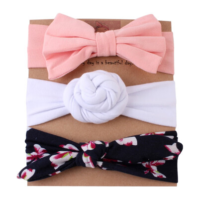 

3Pcs Baby Headwear Girls Cute Floral Bowknot Design Headband Headwear Apparel Photography