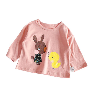 

Baby T-shirts Fashion Cartoon Print Kids Girl Clothes Print Cotton Long Sleeve T Shirts Rainbow for Girls baby Clothing