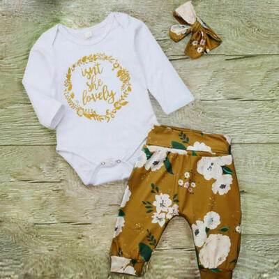 

Newborn Kid Infant Baby Girl Clothes Jumpsuit Romper Bodysuit Pants Outfits Set