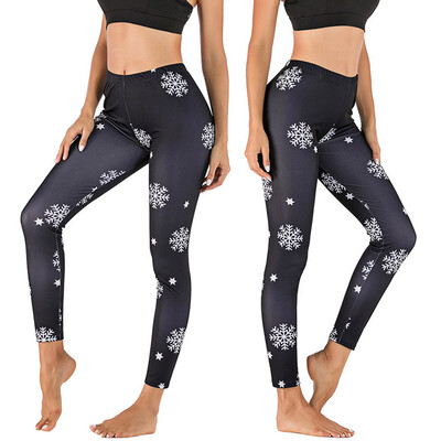 

Tailored Fashion Womens Christmas Snowflake Print Tight Sports Yoga Casual Leggings Pants