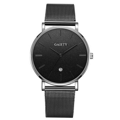 

Gobestart Business Fashion Simple Simple Casual Calendar Net With Strap Mens Watch