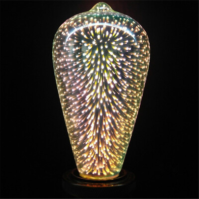 

3D Led Bulb E27 Fireworks Decorative Bulb 220V Party Lamp A60 ST64 G80 G95 Vintage Edison Night Light For Christmas Decoration