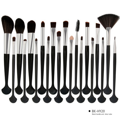 

Professional Shell Makeup Brushes Set 20 Pieces Plastic Handle Nylon Shell Brush Concealer Eyeshadow Blush Face Cosmetics Kit