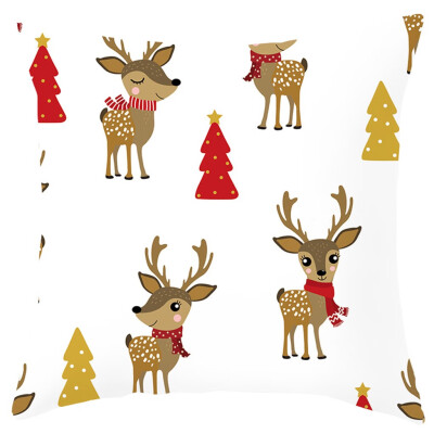 

Siaonvr Christmas Elk Santa Claus Pillow Case Sofa Car Throw Cushion Covers Home Decor