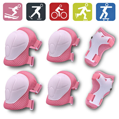 

6pcsset Children KneeElbow Pads protective gears for longboard skateboard Bicycle Ice Inline Roller Skate Protector