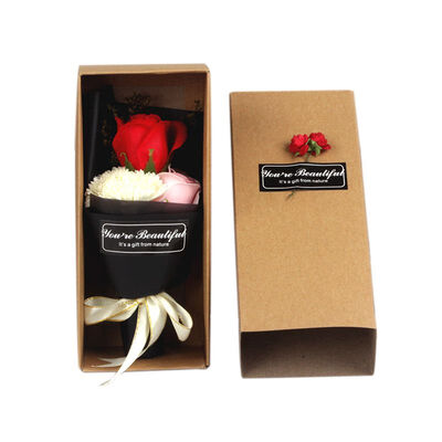 

Artificial Scented Rose Carnation Bouquet Gift Box Bath Body Soap Flower Gift Wedding Party Favor 3Pcs