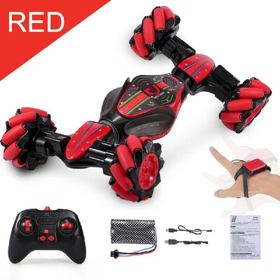 

RC Car 24GHz 4WD RC Stunt Car Off Road Car RC Deformable All-Terrain Double-Sided Car with Gesture Sensor Watch Lights Music Kids