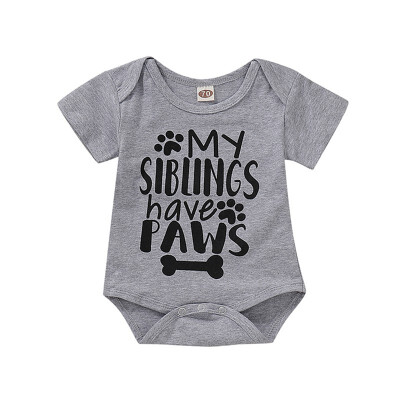 

Infant Baby Girls Letter Print Short Sleeve Rompers Kids Boys Jumpsuit Newborn Clothes