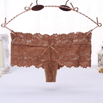 

Hot Sexy Underwear Women Bow Lace Intimates Sexy Breathable Transparent Lingerie Panties Briefs