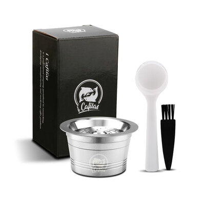

Stainless Steel Refillable Coffee Machine Capsules Tampers Pod Kit For Cafissmio
