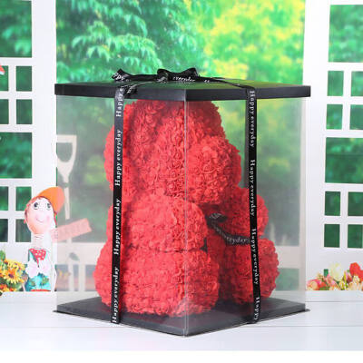 

2018 Hot Sale 38cm Bear of Roses Artificial Flowers Home Wedding Festival DIY Cheap Wedding Decoration Gift Box Wreath Crafts