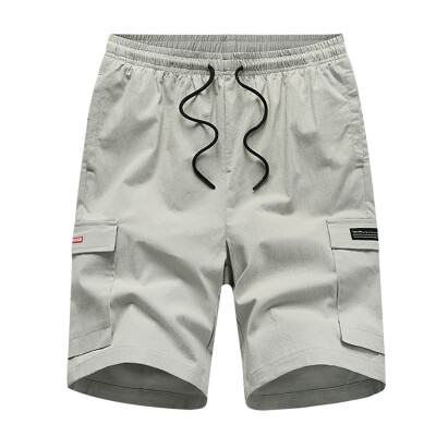 

Gobestart Mens Button New Style Cotton Multi-Pocket Overalls Shorts Fashion Pant