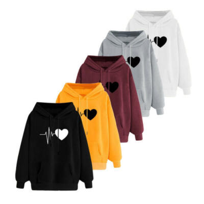 

US Ladies Womens Hoodie Sweatshirt Sportwear Long Sleeve Pullover Jumper Tops