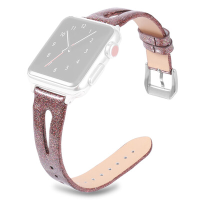 

〖Follure〗Bling Glitter Droplet shape Leather Wrist Strap Band For Apple iwatch 4 40mm