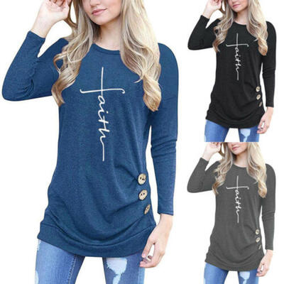 

Women Long Sleeve Loose Blouse T-Shirt Pullover Jumper Autumn Casual Tops Shirt