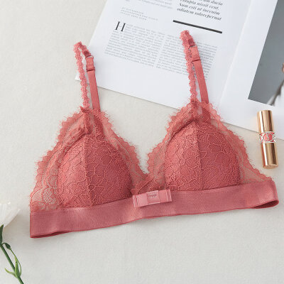 

Women Fashion Casual Triangle Cup Beauty Back Wrapped Chest Without Steel Ring Gathered Breathable Comfortable Bra