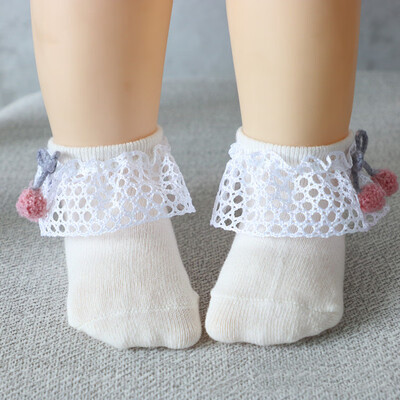 

Newborn Baby Girl Cute Socks Bowknot Design Lace Cotton Short Socks Infant Children Casual Socks New