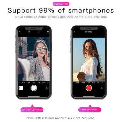

Wireless Bluetooth Remote Shutter Camera Controller Self-timer Selfie Remote Control Phone Holder for iPhone Samsung Xiaomi Androi
