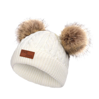 

Lovely Baby Hat 1-12T Newborn Cute Autumn Winter Warm Kids Baby Ball Design Hats Knitted Wool Hemming Caps