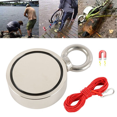 

500kg 10M Rope Double Sided Round Recovery Salvage Neodymium Fishing Magnet
