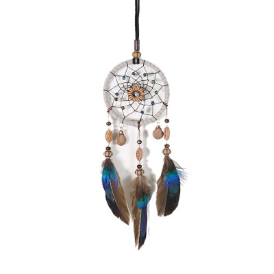 

Creative Car Pendant Dream catcher Gift checking Dream Catcher Net With natural stone Feathers Wall Hanging Decoration Ornament