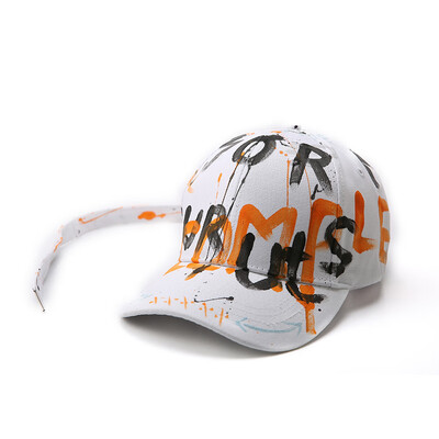 

Baseball cap girl hand-painted graffiti cap Korean new fashion leisure sun hat couple sunshade cap
