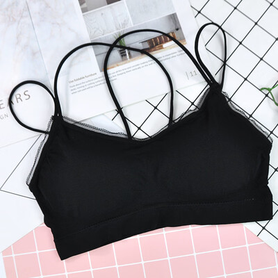 

Tube Tops Ladies Sexy Lingerie Lace No Steel Ring Wrapped Wide Hem Removable Chest Pad