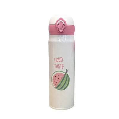

1PC 350450ML Fruit Jump Cover Stainless Steel Mug Student Portable Cute Children Women Kettle Thermos Bottle School Beker
