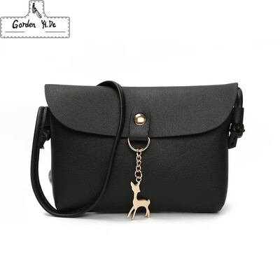 

Women Leather small shoulder bag 2019 Fashion Women Cross Body Bag With Deer Toy Ladies Party Purse Clutches Mini Handbag W0077