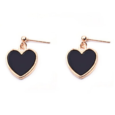 

Love Silver Plated Heart Shape Dangle Crystal Long Chain Earrings Jewelry