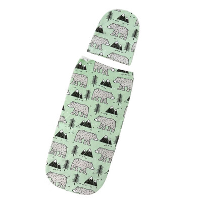 

012Month Baby Sleeping Bag Floral Animal Print With Hats Set Newborn Anti-kick Sleeping Bags Knotted Cap New