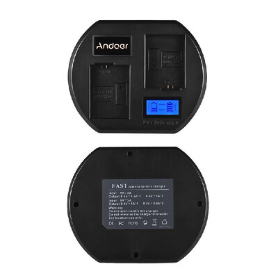 

Andoer Fast Battery Charger Dual-channel Camera Battery Charger Digital LCD Display USB Input for Sony NP-FW50 Battery