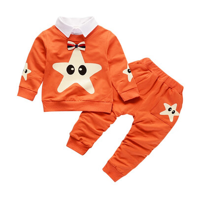 

Autumn Childrens Long Sleeve Clothes Set Baby Boy Girl Cartoon Star Pattern Long Sleeve Two Piece Fashion Childrens Set