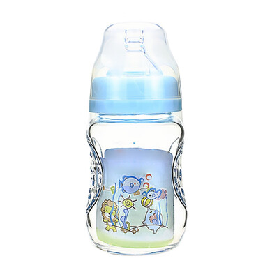 

150ML Baby Cartoon Glass Milk Wide Mouth Bottle Juice Bottle Baby Drink Baby Milk Bottle