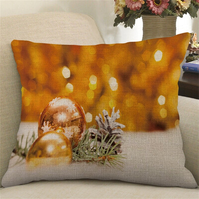 

Gobestart Christmas Print Pillow Case Flax Pillowcase Sofa Car Cushion Cover Home Decor