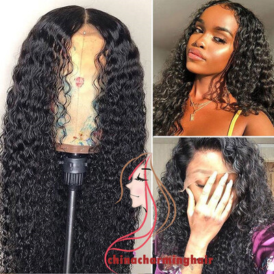 

Braziian Virgin Hair Curly Lace Front Wig 150 Density Bleached Knots With Baby Hair Natural Color