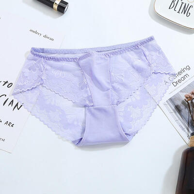 

Brand Underwear Women Lace Briefs Ultra-thin Comfort Mid Waist Seamless Solid 2019 New Panties 9 Colors 1PCS hot sale