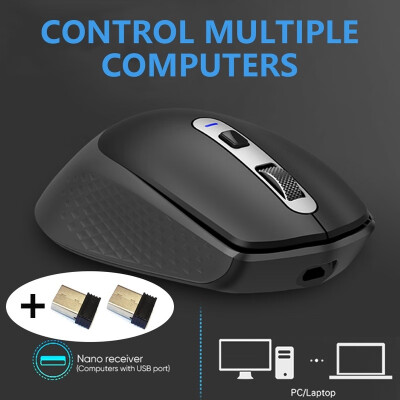 

Premium Multi-screen Wireless Mouse 24G Wireless Charging Mouse with 2 USB Receivers