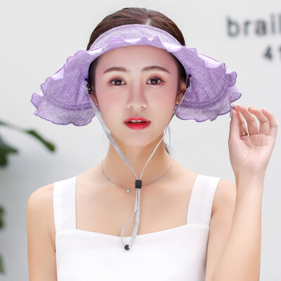 

Sunshade-cap female summer sun-shading&sun-proof folding bicycle cap large-way anti-ultraviolet hollow-top solar cap