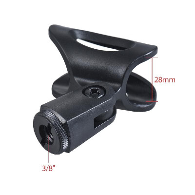 

8 Plastic Mic Clip Microphone Holder φ28mm 38" Screw Hole Adjustable Tilting Angle for All 28mm Diameter Handheld Transmitters