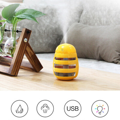 

Cute Mini Bee Shaped Usb Portable Home Car Car Large Capacity Humidifier with Light