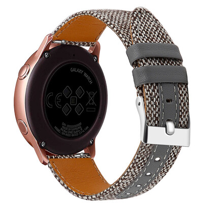 

〖Follure〗Canvas Nylon Leather Watch Band Strap For Samsung Galaxy Watch Active 20mm