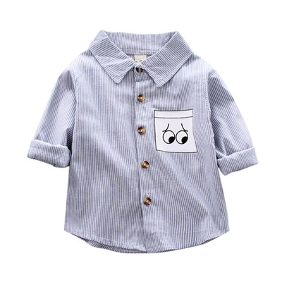 

Autumn Winter Baby Boy Shirts Casual Striped Letter Print Long Sleeve Shirt Children Clothes Kids Blouse