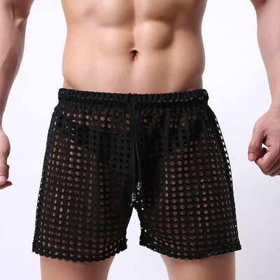 

Tailored Mens Sexy Underwear Shorts Mens Flat Corner Fishing Net Sexy Underwear