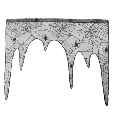 

Halloween Spider Bat Pattern Tablecloth Fireplace Cloth Scarf Lamp Cover Cloth Cool Halloween Door Curtain Festival Products