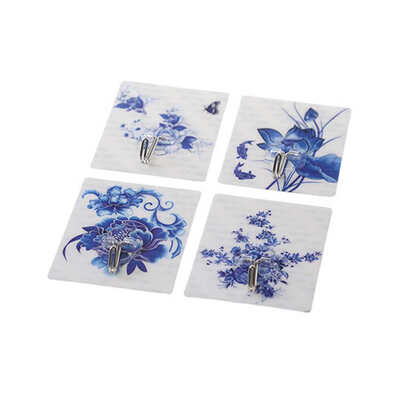 

8pcs Adhesive PVC Metal Wall Hooks Bathroom Wall hangers Nail Free Wall hooks Towel Loofah Bathrobe Coats Hooks