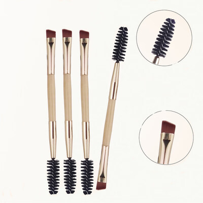 

Bamboo Handle Double Headed Eyebrow Comb Makeup Brush Lipsticks Applicator Tool