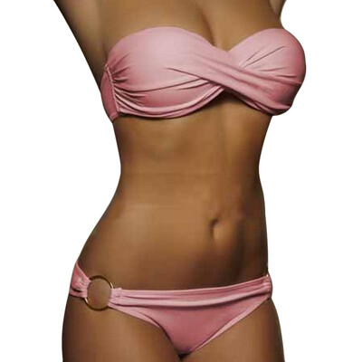 

Summer Women Sexy Underwire Swimwear Bikini Strapless Bikini Bathing Beach Hot